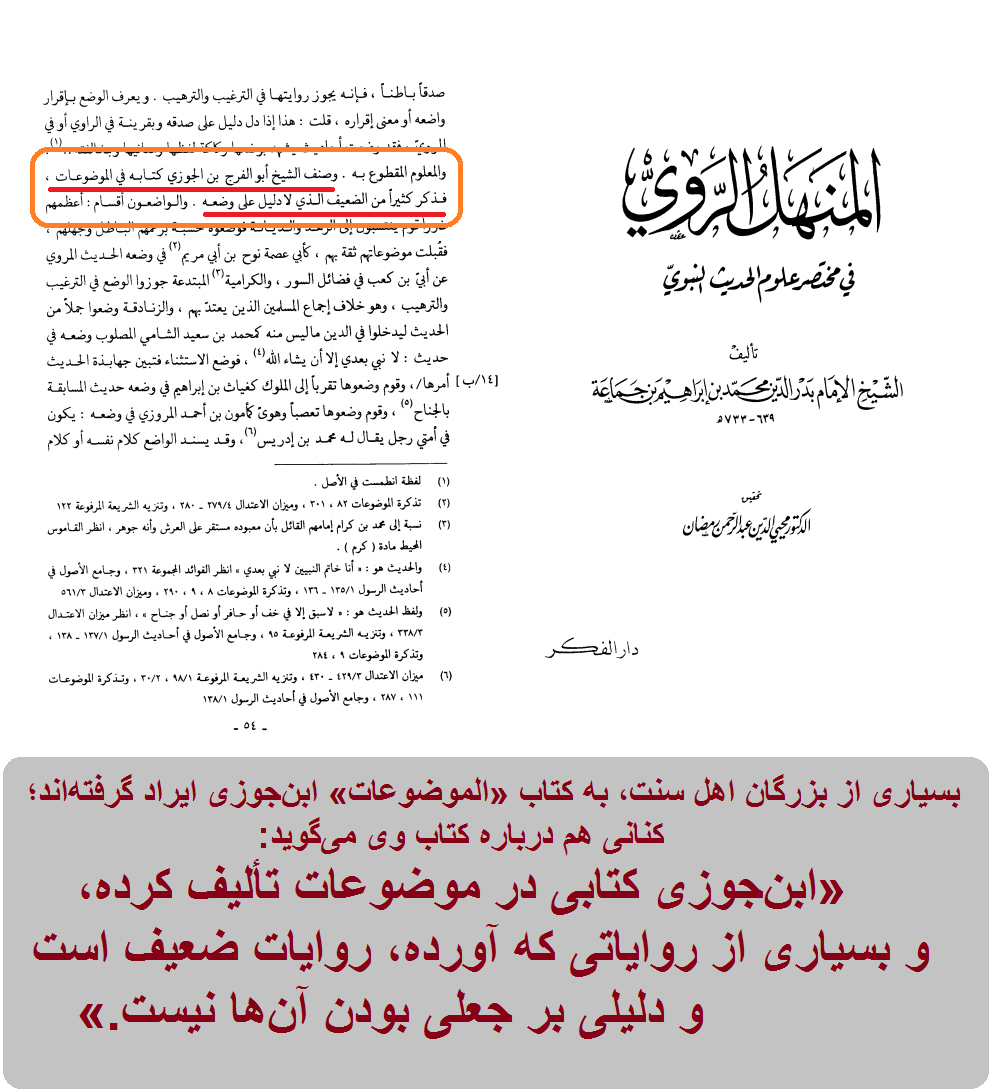 انتقاد کنانی بر کتاب الموضوعات ابنجوزی