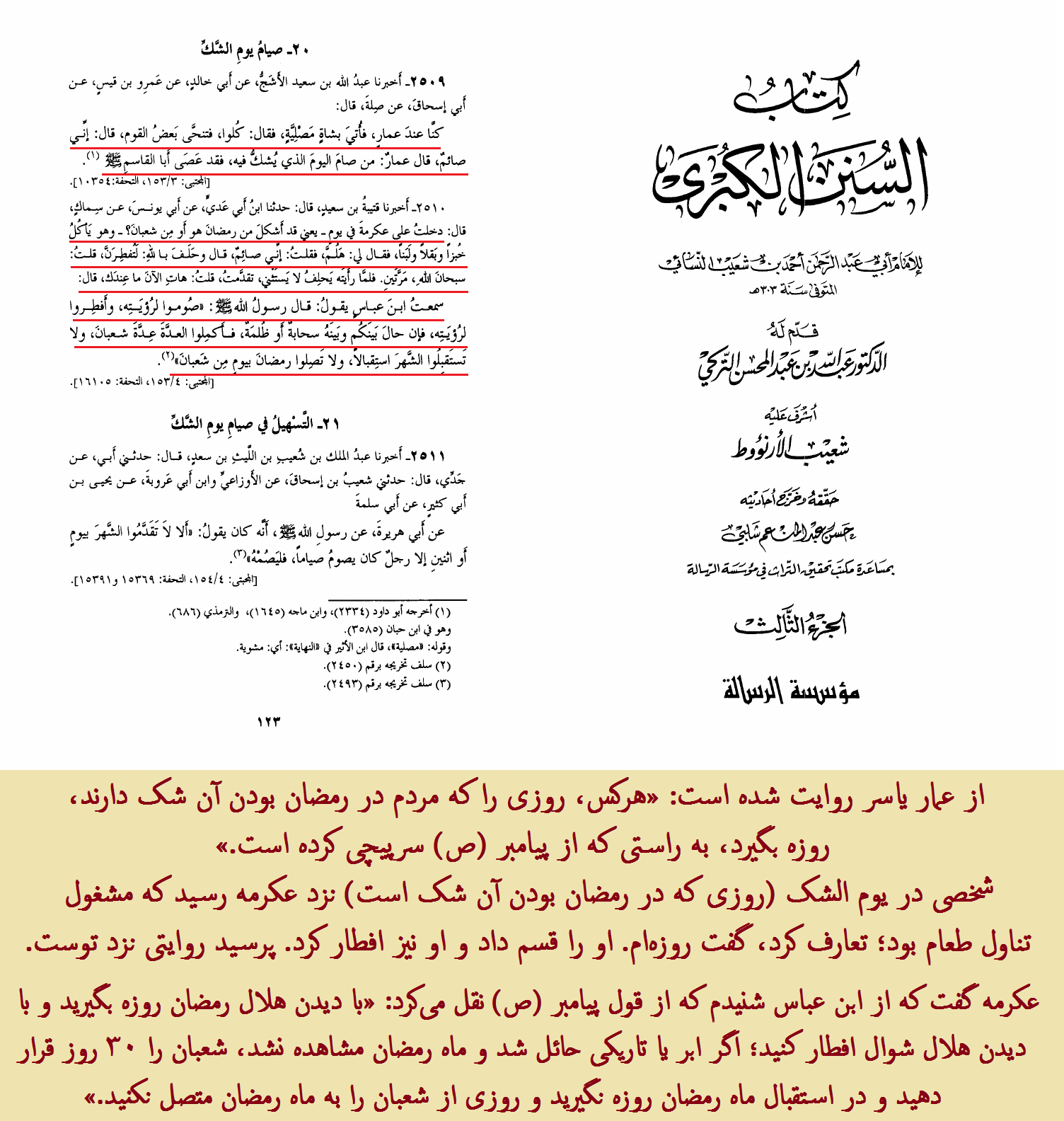ممنوعیت روزه روز 30 شعبان، در روایات اهل سنت