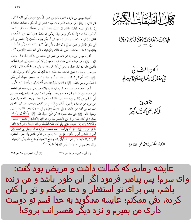 آرزوی مرگ عایشه و دوست داشتن دیگر همسران توسط پیامبر