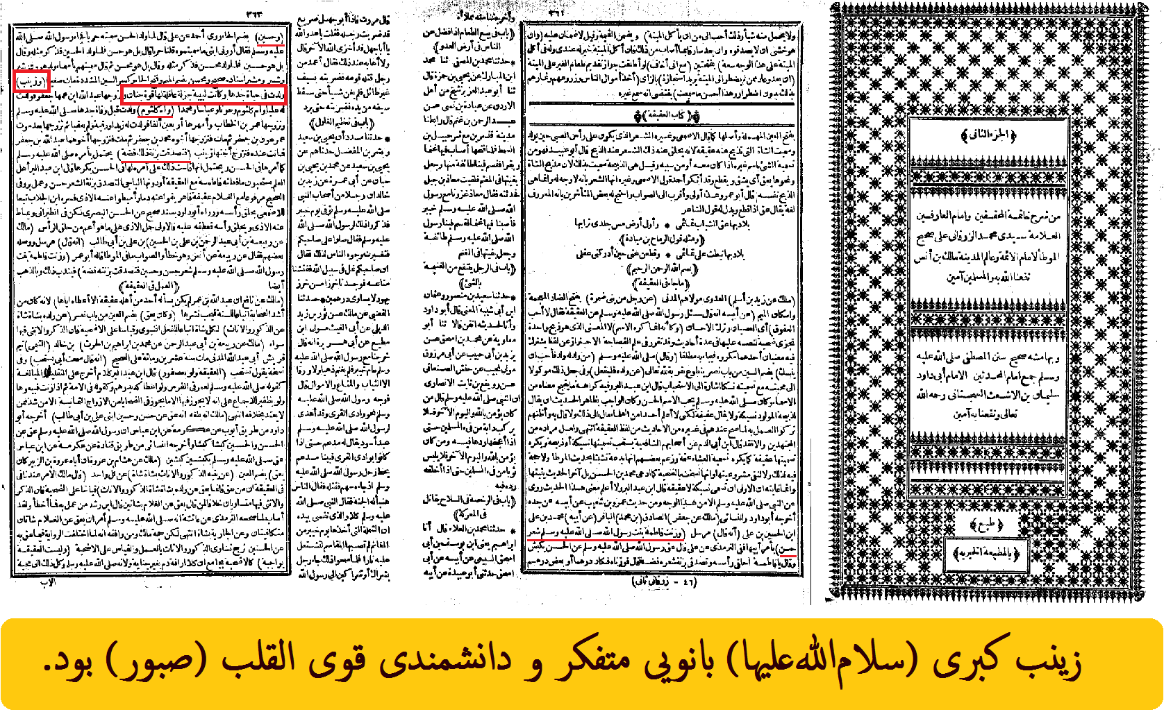حضرت زینب، متفکر و قوی القلب