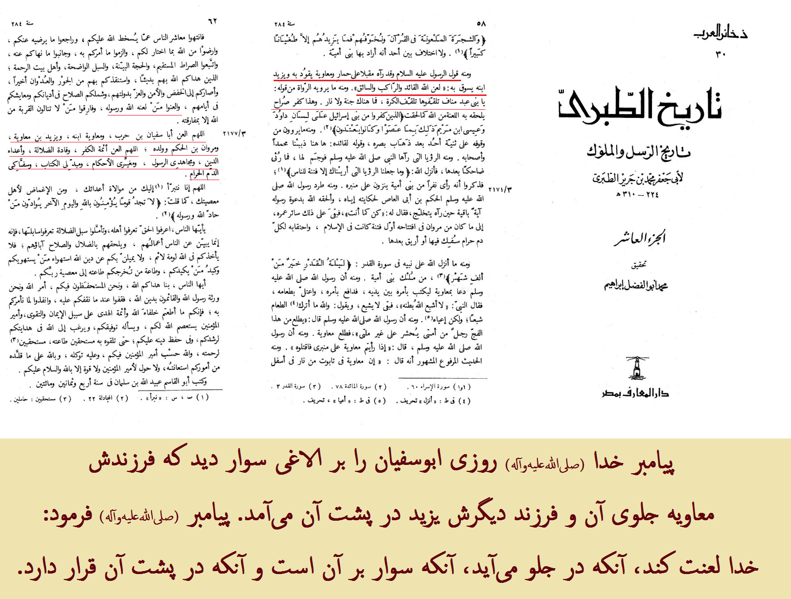 لعن ابوسفیان در حال الاغ سواری