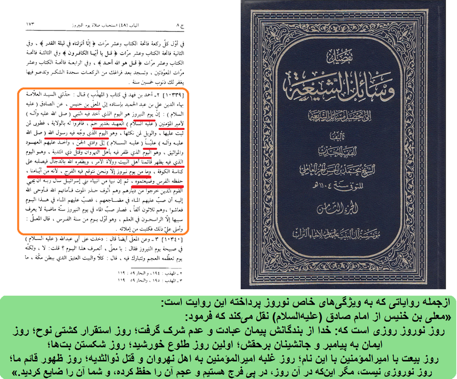 ویژگیهای نوروز به نقل از معلی بن خنیس