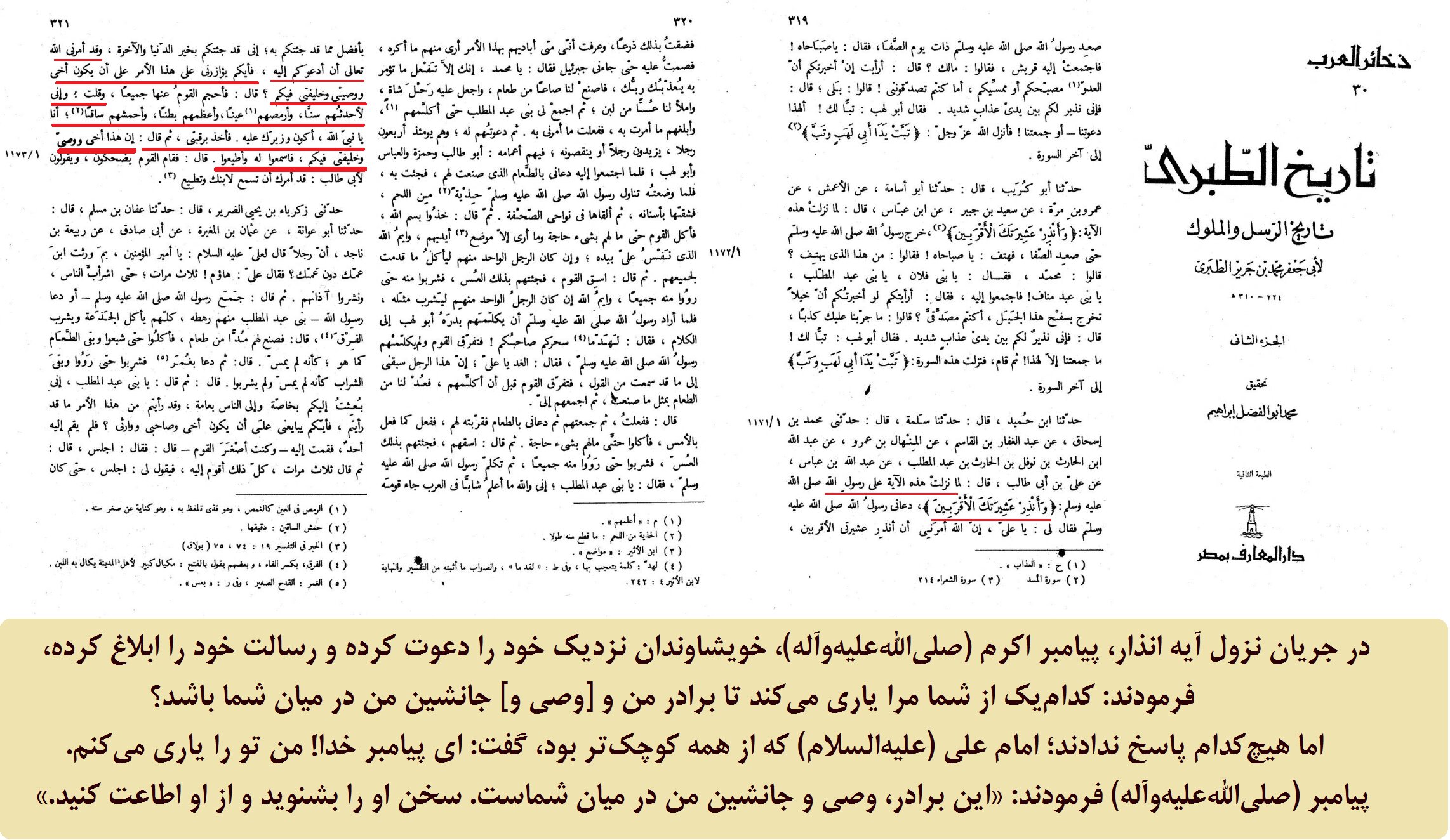 تصریح به جانشینی امیرالمؤمنین در یوم الدار